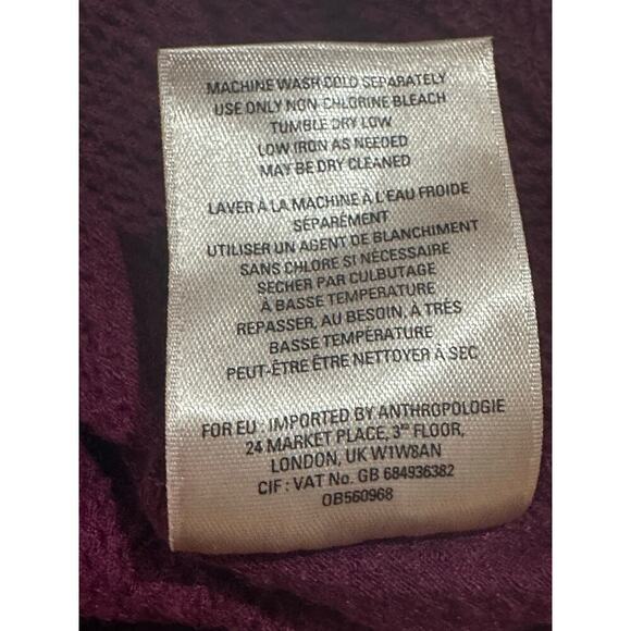 Saturday Sunday Anthropologie Sz S Crochet Knit 3/4 Sleeve Sweater Pom Pom Cuff - Picture 6 of 12